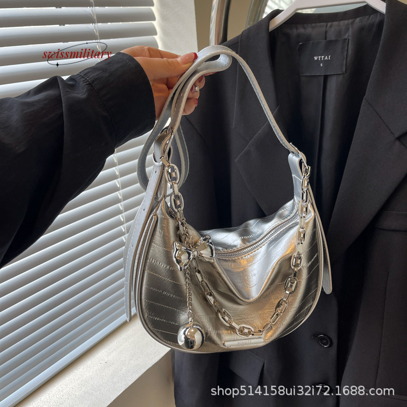 Swissmilitary Trendy and fashionable versatile 2024 summer new women's Korean version, personalized shoulder bag, high-end feeg, simple crossbody