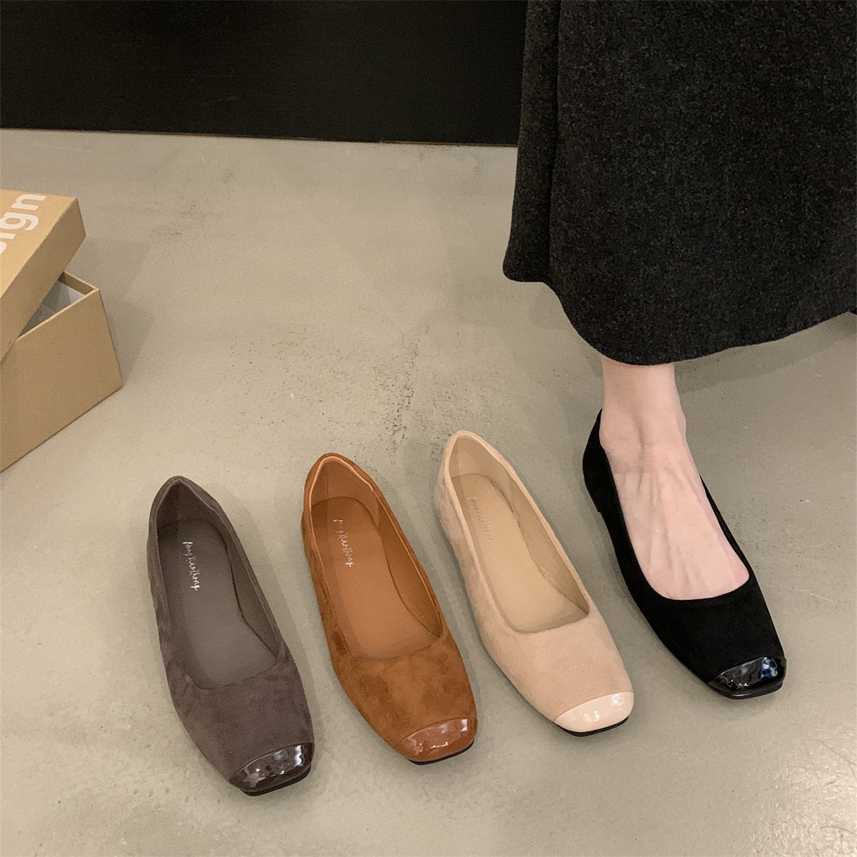 Women Casual Shoes Flat Bottom Gentle Style Suede Shallow Soft Comfort Slip On Versatile Multi Colors Free shipping