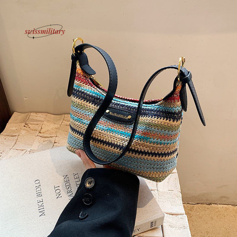 Summer niche design underarm for women's 2024 new fashionable portable grass woven versatile single shoulder crossbody bag #32