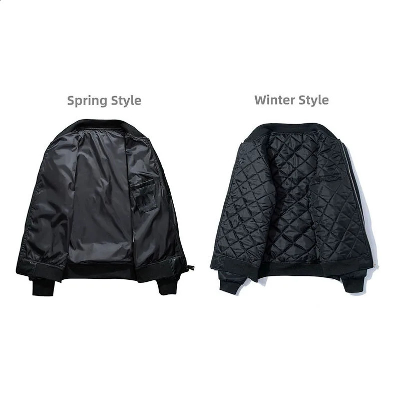 Spring bomber jacket mens and womens paddock military school team baseball windproof clothing MA1 winter 240827