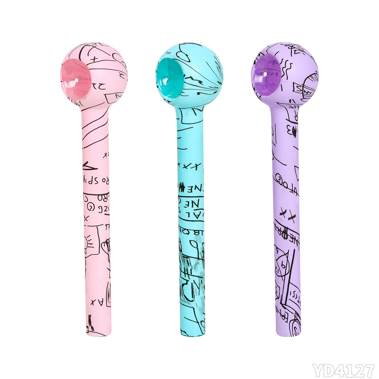 Latest Macaron Color Pyrex Glass Pipes Colorful Hand Spoon Dry Herb Tobacco Oil Burner Pipe Water Bubbler Smoking Tool New Style