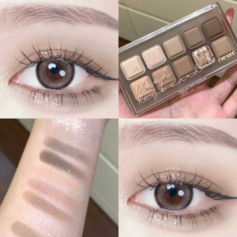 Matte Earthy Color Eyeshadow Palette Nude Grey Pink Eye Shadow Lasting Waterproof Glitter Korean Eyes Make-up Women CosmeticsXJ241230