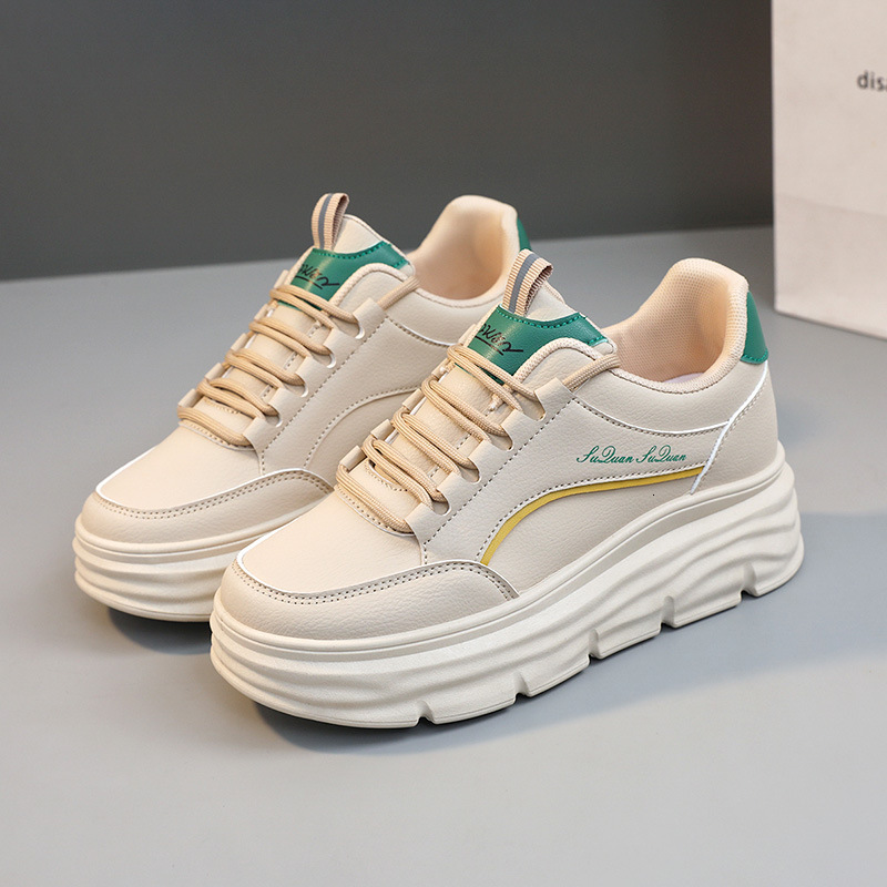 Ddmysports W New Leather Summer Little White Thick Sole With Igh Inner Eight Casual Fashion Women S Shoes OUTDOOR