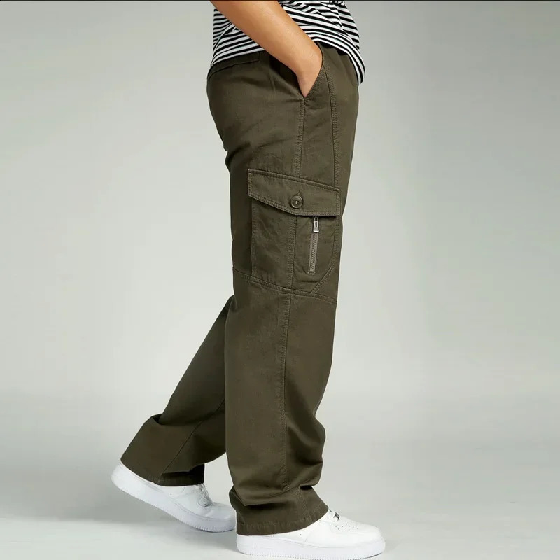 Autumn Mens Plus Large Size 4XL 5XL 6XL Mens Cargo Pants Leisure Function Work Outdoor Pants Cotton Mens Trousers 240828