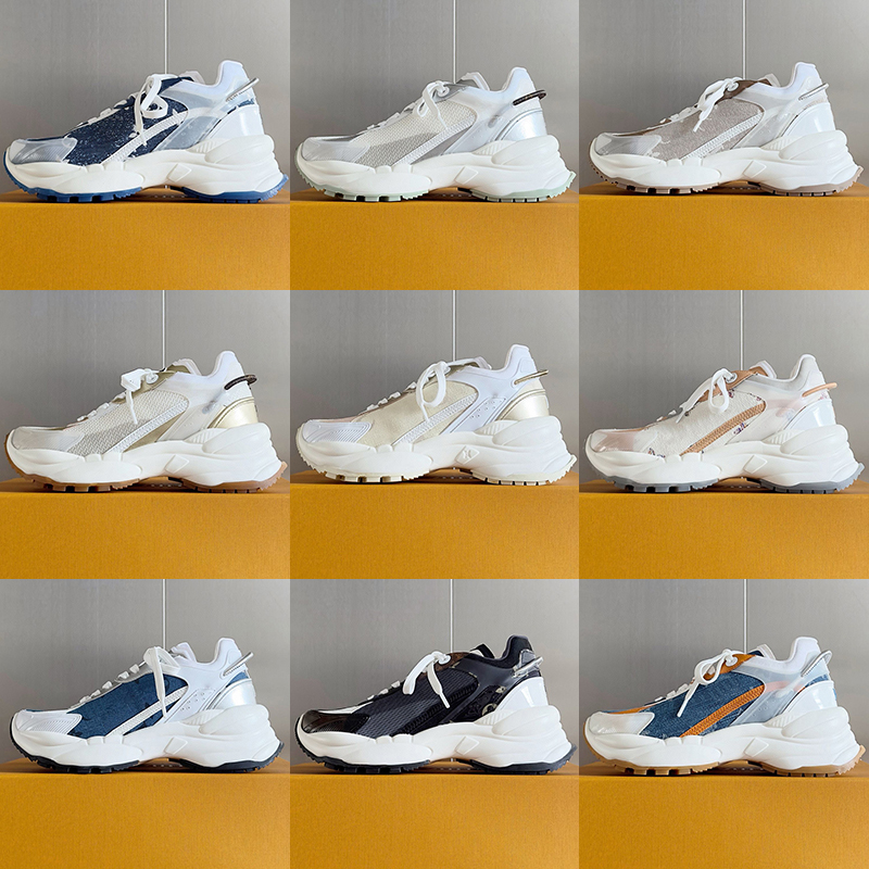 Spring Thick Sole Daddy Shoes Women's Patchwork Breathable Casual Sneakers Mixed Color Lace Up Flat Shoes Outdoor Walking Shoes