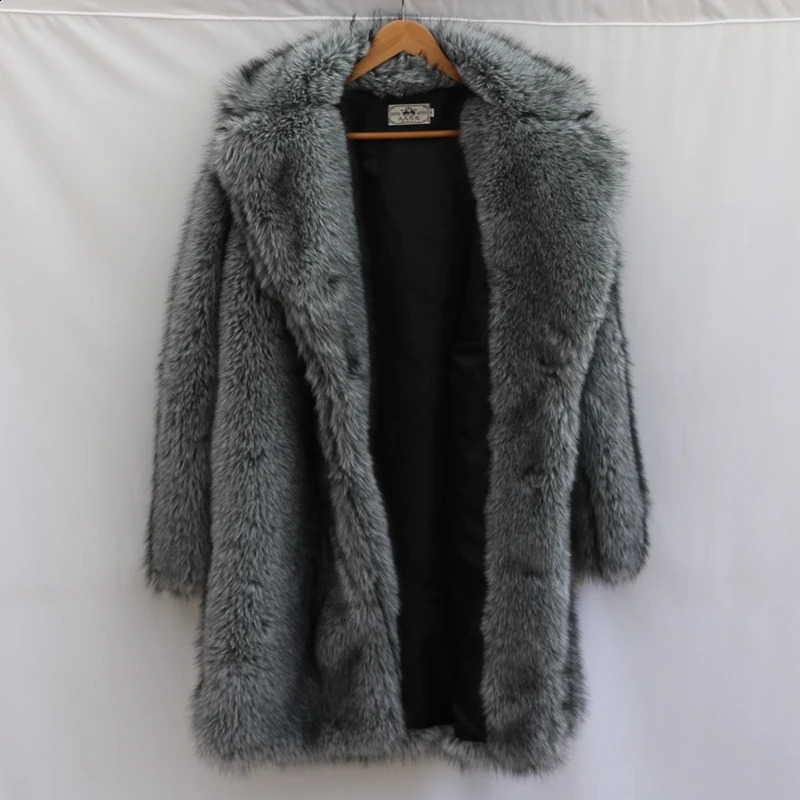 Mens Fur Coat Mink Long Plus Size Winter Thickened Warm Trench 24