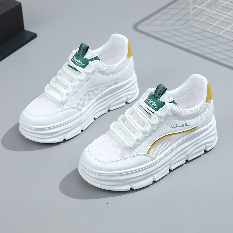 Ddmysports New Internally Raised And Dissolved Small White Shoes With A Mesh Surface Of Cm Women Summer Breathable Mesh Surface Thick Sole For Leisure