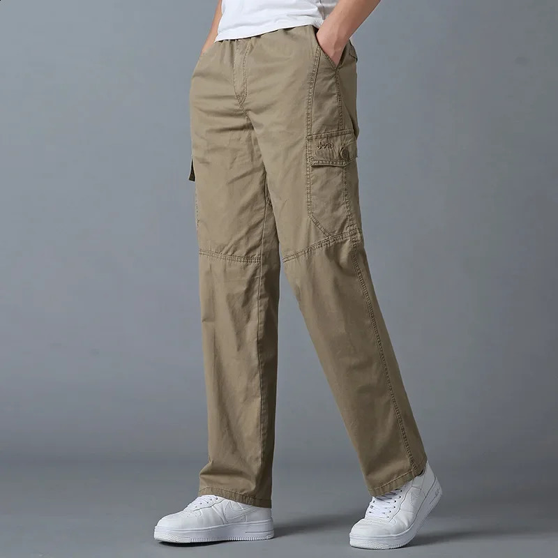 Autumn Mens Plus Large Size 4XL 5XL 6XL Mens Cargo Pants Leisure Function Work Outdoor Pants Cotton Mens Trousers 240828