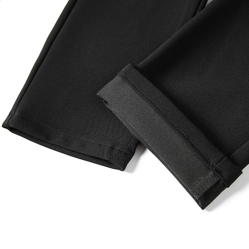 Mens bamboo fiber business suit pants classic style cotton elastic straight formal mens brand clothing 240827