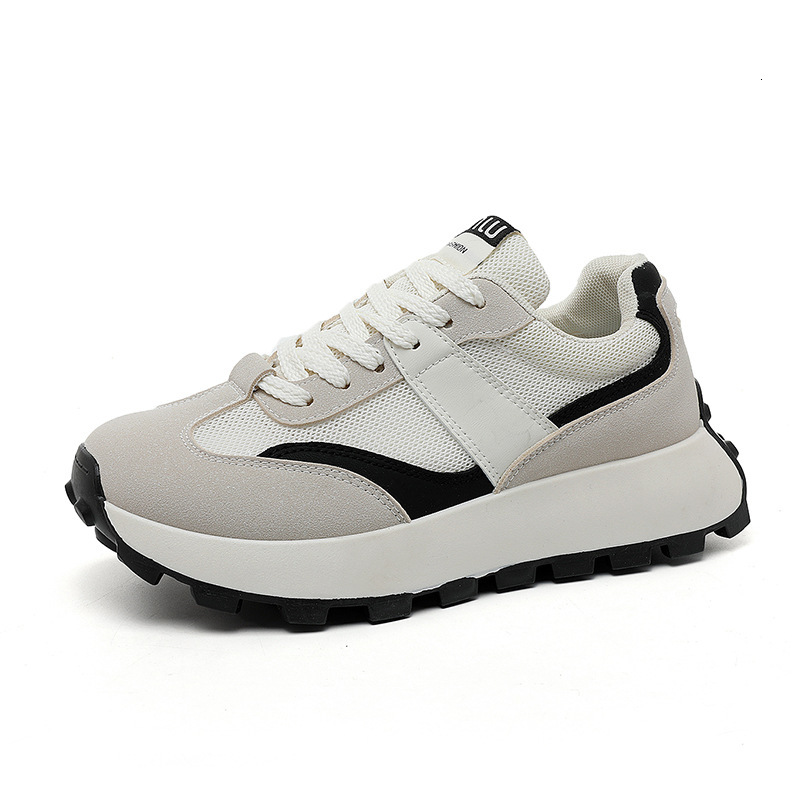 Ddmysports G New Little White Women Spring Summer Thick Sole Elevated Casual S Board Shoes Breathable Round Toe Durable For Transport OUTDOOR