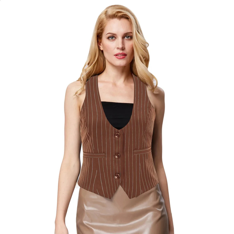 GRACE KARIN Womens Vest Retro Steampunk Dress Elegant Jacquard Jacket V-neck Steering Hemp Ruffle Vest A3 240828