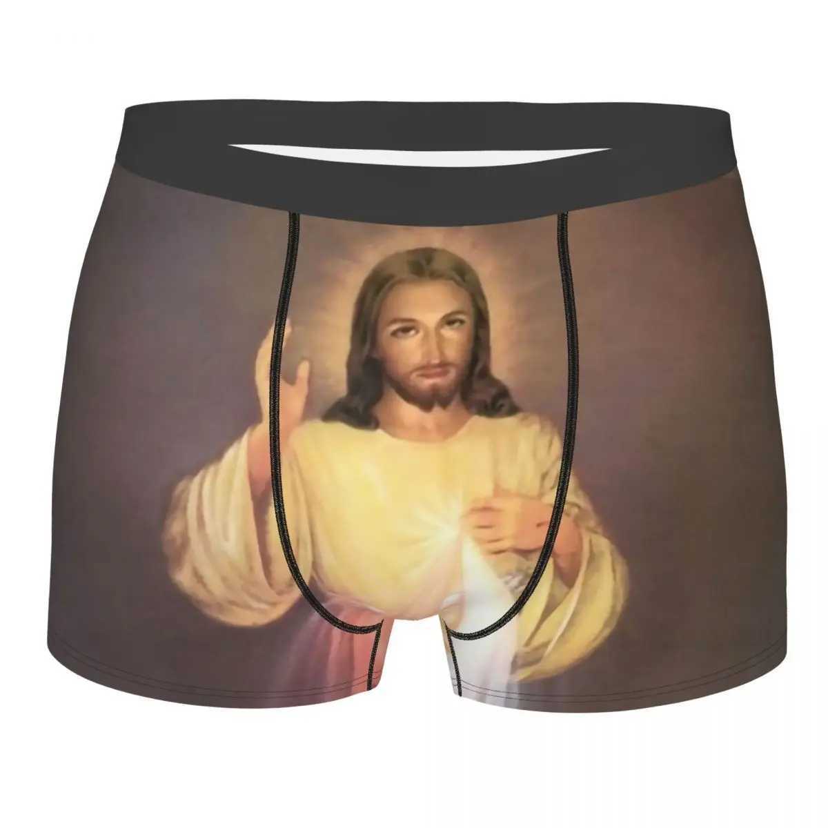 Custom Male Cool Divine Mercy Underwear Religion Christian Jesus Boxer Briefs Soft Shorts Panties Underpants Y240828