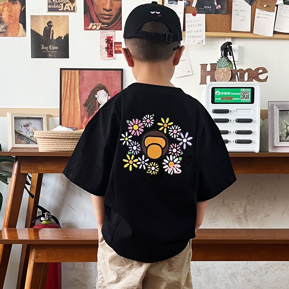 Tshirts Kids Tshirts Boys Printed Tshirts Toddler Girls Tops Designer Short Sleeve Cotton Tees Camo Children Shark Clothes Letter Monkey Hip Hop Youth