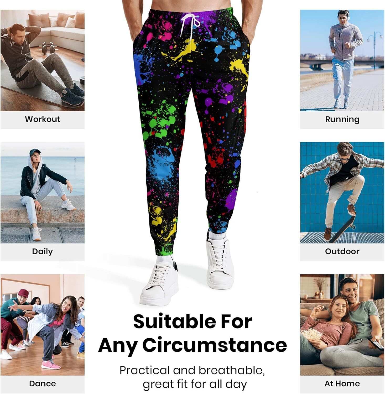 Free shipping 2024 Sweatpants Mens 3D Printed Pants Joggers Casual Workout Interesting Pattern Sports Trousers For Gym Running Sweat Trousers Y2K