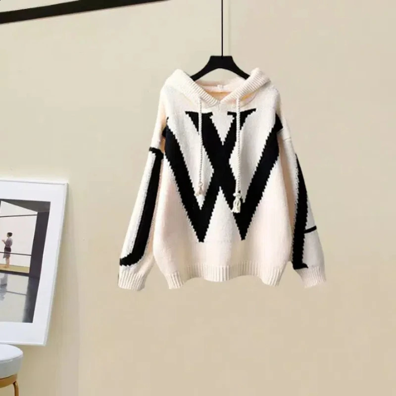Autumn and Winter Set Womens Korean Edition Reduced Knitted Hoodie Top Versatile Casual Half Skirt Two Piece 240827