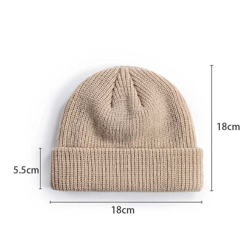 Mens and womens knitted hats wool fashionable simple and warm skull head solid color autumn pea hat fashionable style W240827