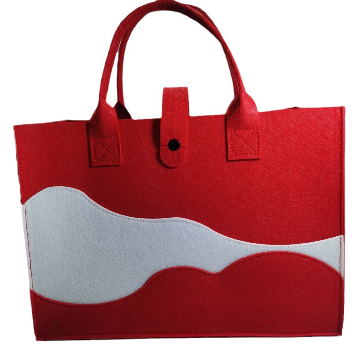 2024 new color blocked mountain peak handbag, women's high-end felt handbag commuting shoulder bag, crossbody bag