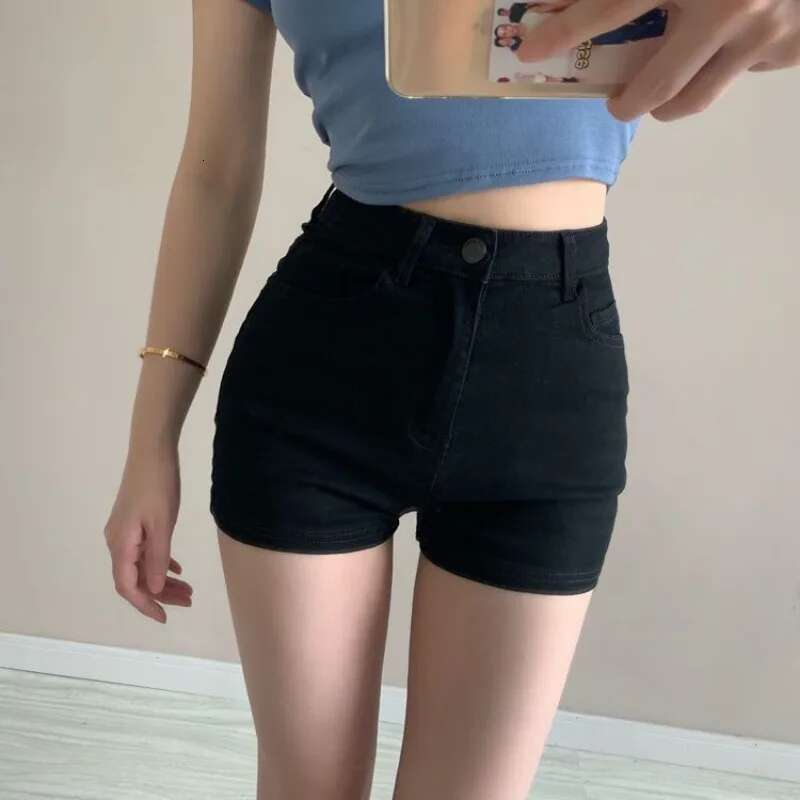 Booty Denim Shorts for Women Micro Mini Skinny Tight Black Short Jean Pants Woman Designer Outfits To Wear Youthful Elasticty XL