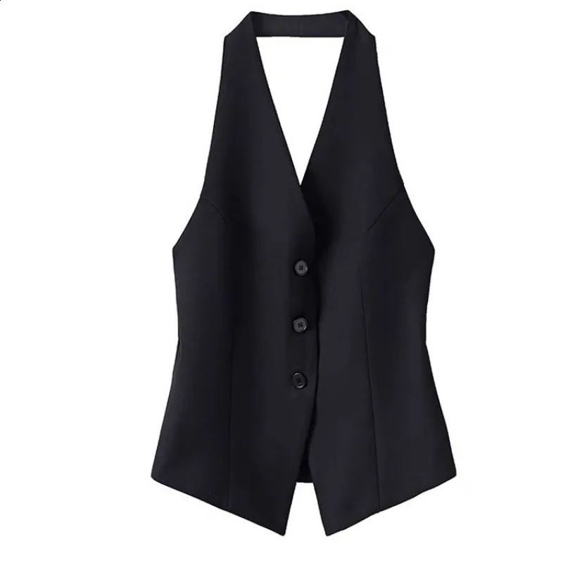 Strapless backless vest womens vest clothing trend top n sleeveless vest black fashion vest 240828