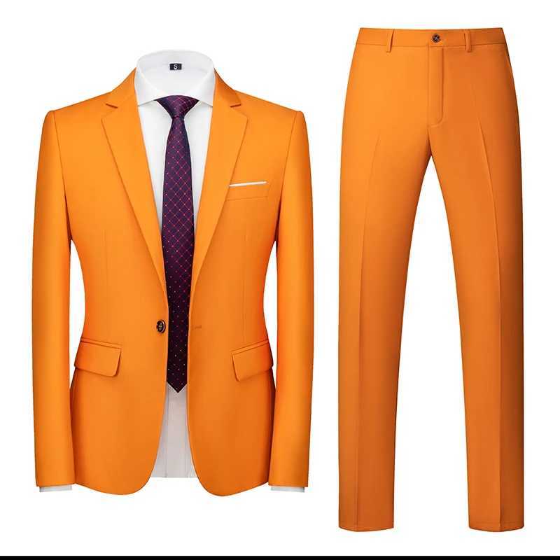 22 Colors Single Breasted Formal Wedding Suits Mens Clothing Fashion Simple Men Business Social Prom Party Dress 2 Piece Set M250303