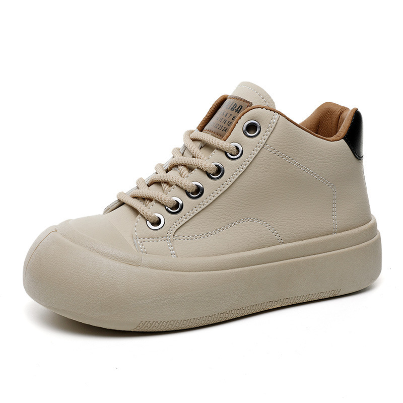 Ddmysports ZY New Simple Casual Women S Spring And Autumn Korean Edition Breathable Board Shoes With Elevated Thick Sole Versatile Solid Color OUTDOOR