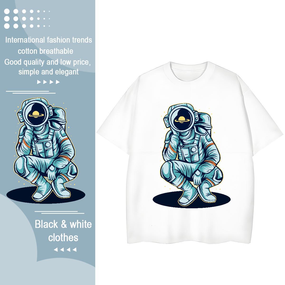 Comfortable Womens Tshirts 230g Cotton universe Summer Casual T Shirts Women Breathable Short Sleeve Customized Top Tees