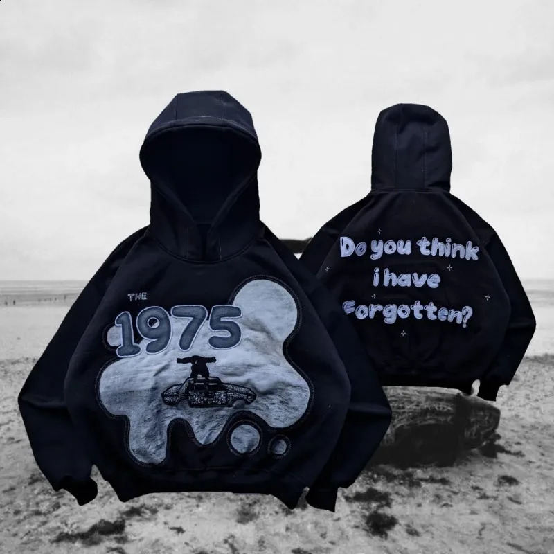 European and American street fashion Pullover anime letter printing super large hoodie mens Y2K Harajuku hiphop rock jacket womens 240827