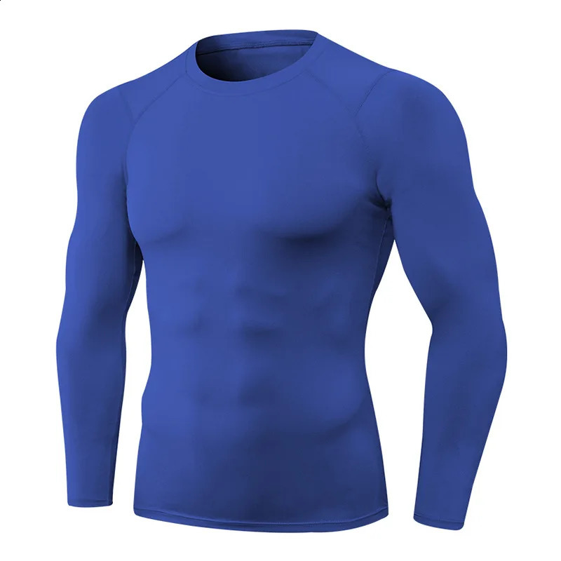 Mens autumn and winter sports long sleeved outdoor running tight training Tshirt high elasticity fast drying fitness bike 240827