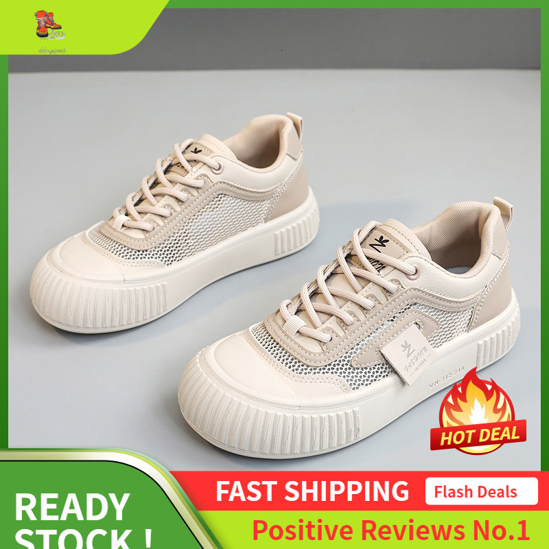 Ddmysports YB New White For Women In Summer Breathable Sports Versatile Board Thick Soled Height Increasing Mesh Shoes OUTDOOR