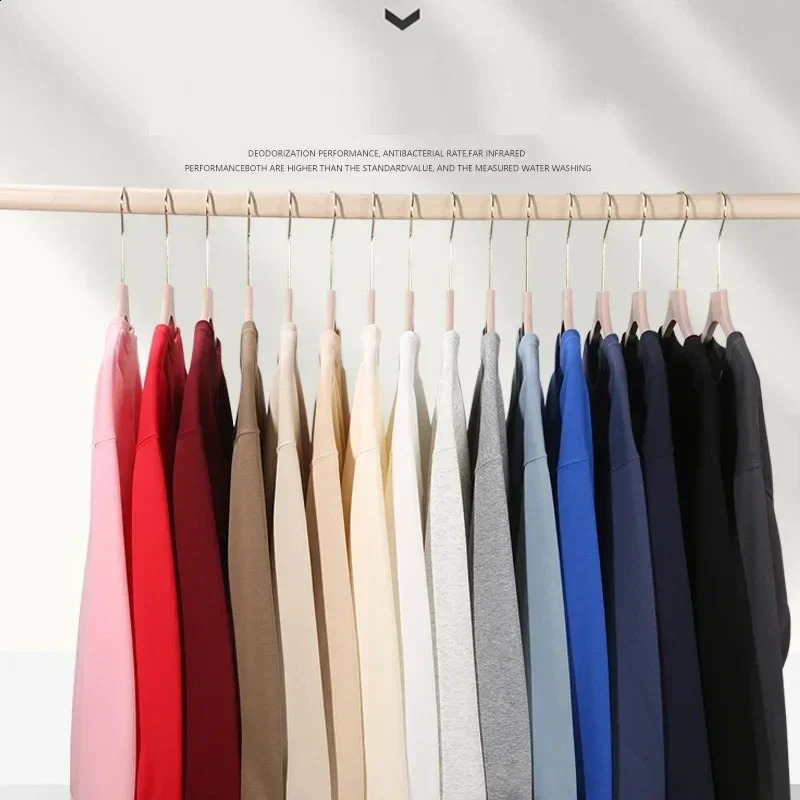 Autumn and Spring Mens 100% Cotton Tshirt Long Sleeve Round Neck Hoodie Solid Sport Loose Hip Hop Top 240828