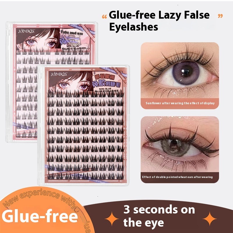 Women's Full Size Mother Lashes Trio Collection by JONBOS - Non-Glue Adhesive, Voluminous Individual Eyelash Extension
