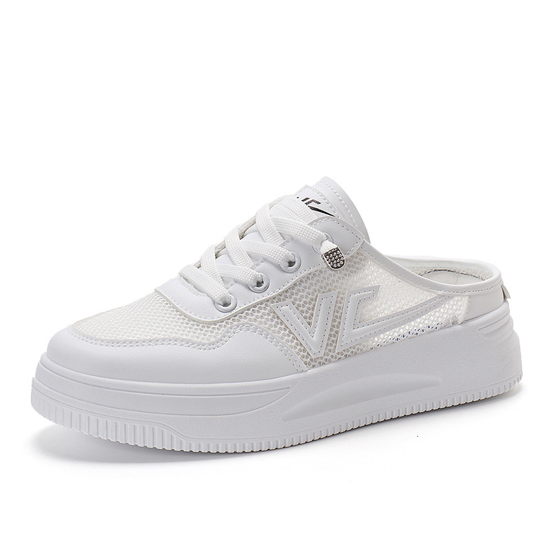 Ddmysports Inner Height Increase Thick Sole White For Summer New Versatile Breathable Mesh Thin Elastic Cake Casual Women S Shoes OUTDOOR