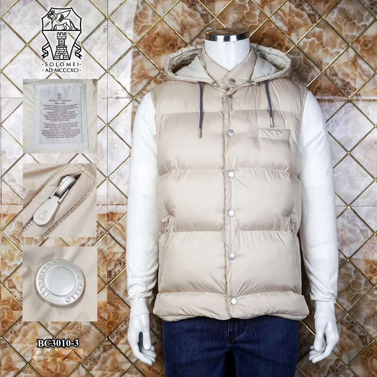 BILLIONAIRE SIJITONGDA vest cotton mens autumn and winter fashion hooded highend highquality jacket 240827