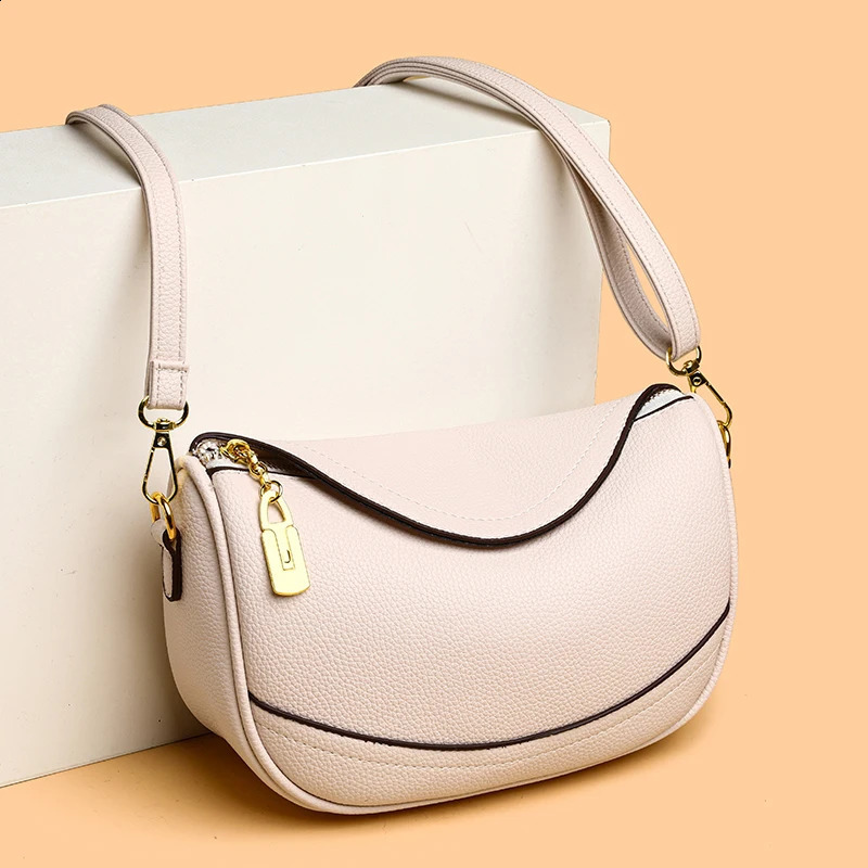 Retro Garbage Bag High Quality Soft Leather Womens Shoulder Bag Fashion er Girl Messenger Bolsas Wallet 240828