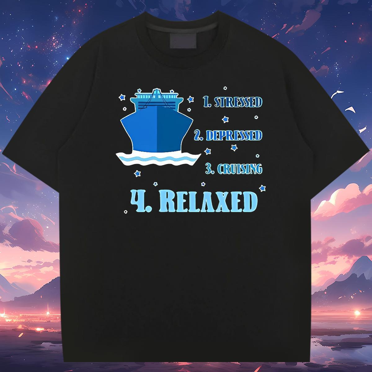 New Mens T Shirts Street wear Hip Hop Free Shipping Tshirt for Man Woman Tops Shirt Custom Cartoon Short Sleeve O-Neck cruise ship 230g 100% Cotton