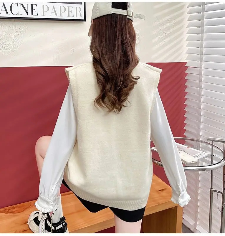 Fashion Knitted Vest Womens Autumn/Winter Fashion Western style Spring/Summer Jacket 240828