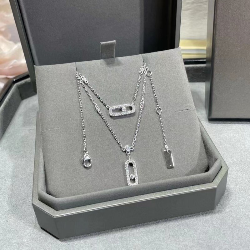 Highly Quality 18K Gold Plated Luxury Designer pin Diamond Pendant Necklace 925 sterling silver choker Jewelry Crystal Necklace chain Accessories Wedding Gift