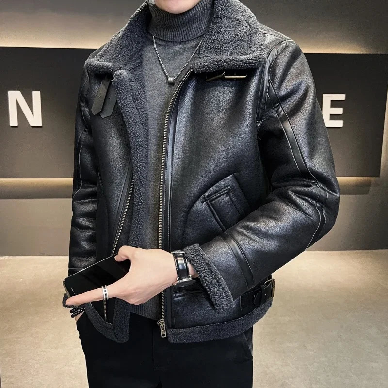 Autumn Winter Mens Top Jackets High Quality Fur In One Casual Daily Wear Upset To Keep Warm Thermal Coats 240828