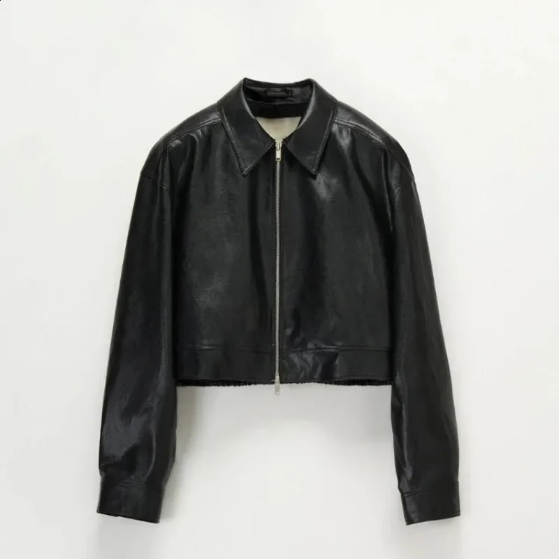 Fac * de Pa * ern Jacket Womens Short Top Early Autumn Sense Collar Zipper Jacket Retro Casual Jacket Harajuku Clothing 240827