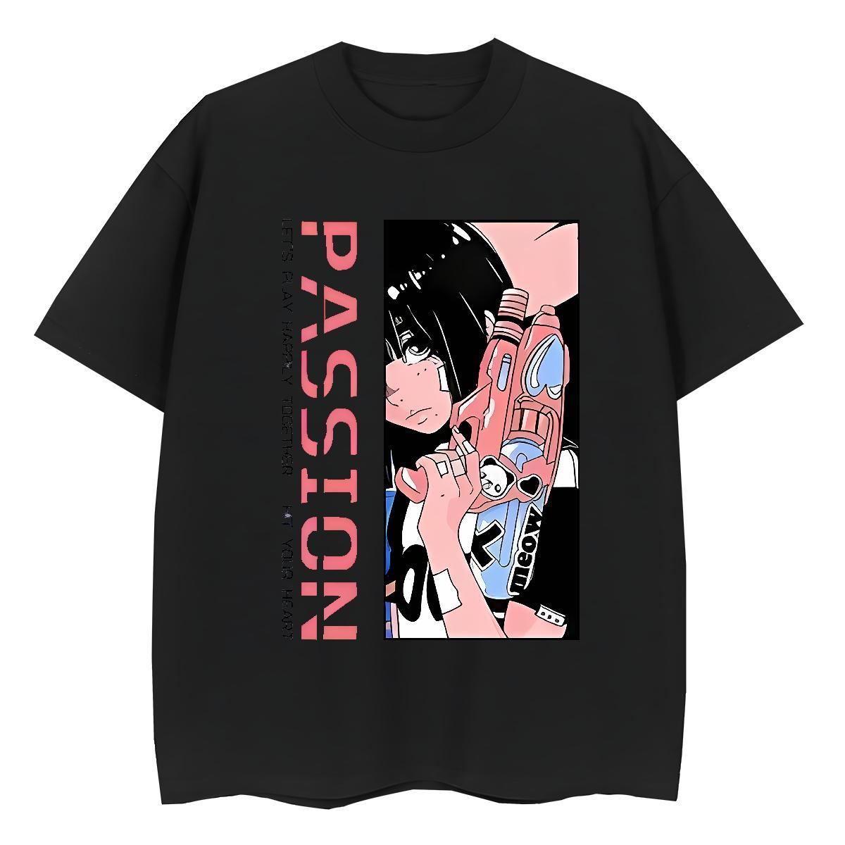 Unisex Women Tees 230g Cotton cartoon Sport T Shirt For Woman Breathable Crew Neck Oversized Tee Shirt
