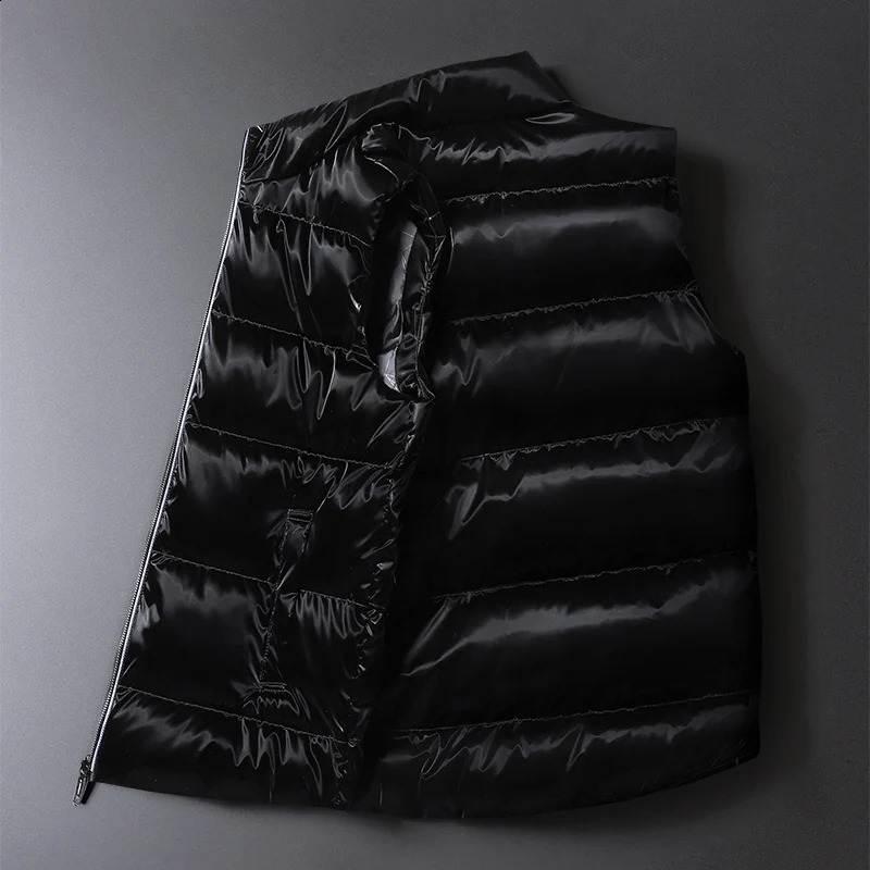 mens spring autumn down vest jacket lightweight camping hiking outdoor sports bag inflatable sleeveless 240827