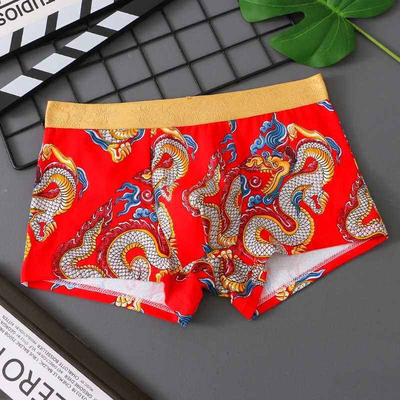 Underpants Brand New Fashion Dragon Breathable Boxer Men Underwear Cotton Boxershort Mens Boxers Man Size Plus M-3XL XS605 Y2408280I59