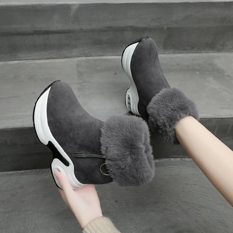 Womens boots warm plush winter shoes womens boots high heels womens boots snowshoes winter shoes 240827