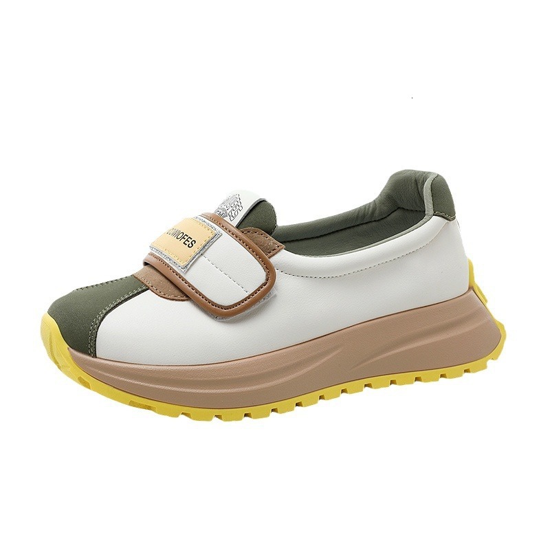 Ddmysports BR New Spring And Summer White Breathable Thick Soled Sports Casual Women S Shoes Height Increasing Round Toe OUTDOOR