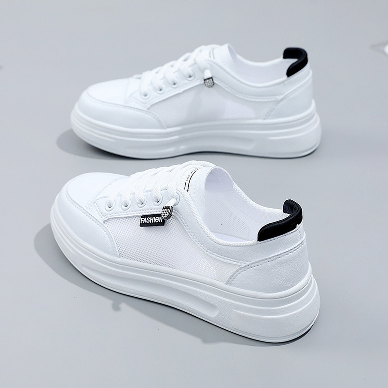 Ddmysports New Thick Sole Small White Women S Summer Versatile Board Mesh Breathable Shoes Trend OUTDOOR