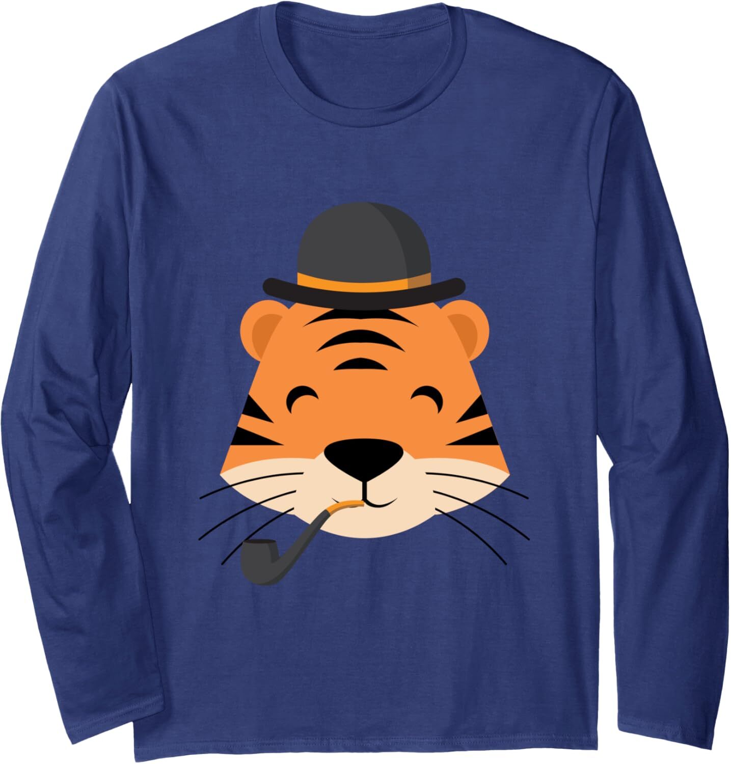 Long Sleeve Shirts For Men Sweatshirt Tiger With Smoking Pipe And Hat Funny Cartoon Tee Streetwear Casual Tops Clothes Free shipping