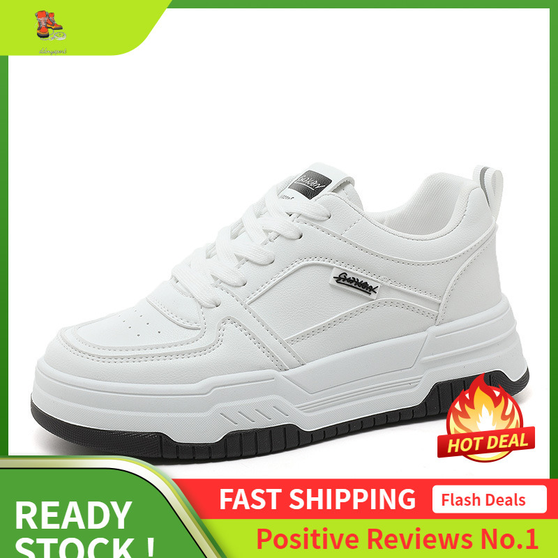 Ddmysports W New Breathable Colored Leather Women S Spring Summer Casual Board Shoes Thick Sole Increase Wear Resistance Korean Edition Trend OUTDOOR