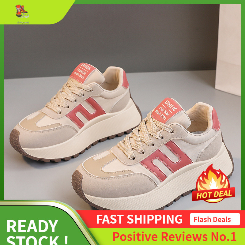 Ddmysports BN New Little White Spring Summer Thick Sole Elevated Casual Women S Board Shoes Breathable Round Ead Wear Resistant OUTDOOR