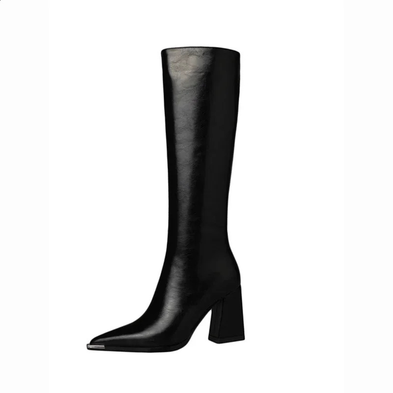 Pointed Toe Women High Boots Fashion Side Zippers Long Booties Ladies Elegant Party High Heel Shoes Winter Womens Footwear 240826