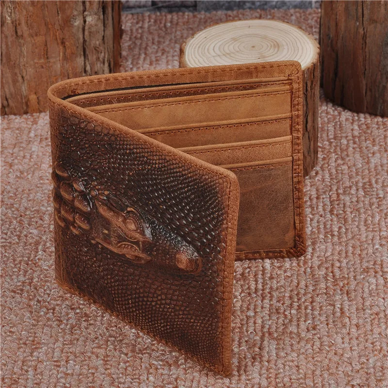 Genuine Leather Wallet for Men Bifold Mini Money Bags Short Purse Credit Card Holder Cash Coin Pocket Male Solid Standard Wallet 240828